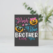Pink oder Blue Brother Lieben Sie Pumpkin Baby Postkarte (Stehend Vorderseite)