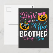 Pink oder Blue Brother Lieben Sie Pumpkin Baby Postkarte (Vorne/Hinten)