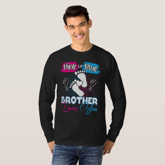 Pink oder Blue Brother Lieben Sie Schwangerschaft T-Shirt (Vorne ganz)