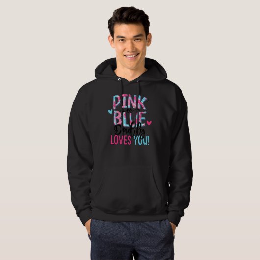 Pink oder Blue Daddy Lieben Sie Gefärbte Krawatte Hoodie (Vorne ganz)