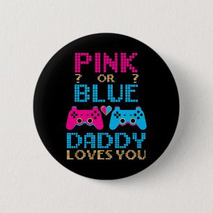 Pink oder Blue Gender Reveal Video Game Vater Game Button