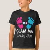 Pink oder Blue Glam-Ma Lieben Sie Geschlecht zeige T-Shirt (Vorderseite)