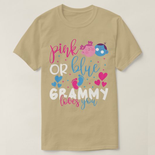 Pink oder Blue Grammy Lieben Ihr Baby Gender Revea T-Shirt (Design vorne)