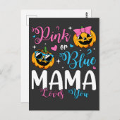 Pink oder Blue Mama Liebe Sie Pumpkin Baby Postkarte (Vorne/Hinten)