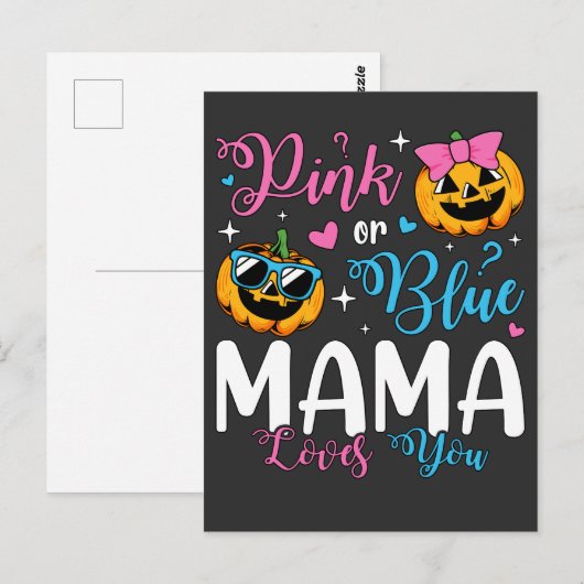 Pink oder Blue Mama Liebe Sie Pumpkin Baby Postkarte (Vorne/Hinten)