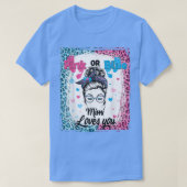 Pink oder Blue Mimi Messy Bun gebleicht Geschlecht T-Shirt (Design vorne)
