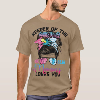 Pink oder Blue Mommy Lieben You Messy Bun Glasses  T-Shirt
