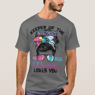 Pink oder Blue Mommy Lieben You Messy Bun Glasses  T-Shirt