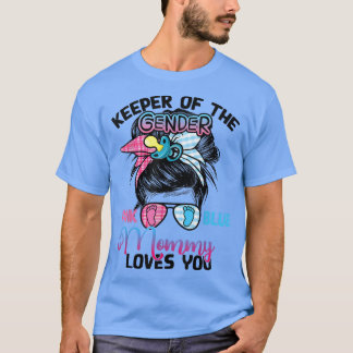 Pink oder Blue Mommy Lieben You Messy Bun Glasses  T-Shirt