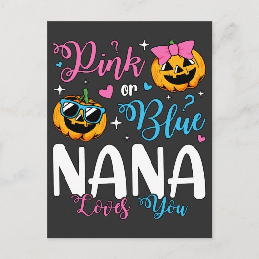 Pink oder Blue Nana Lieben Sie Pumpkin Baby Postkarte (Vorderseite)