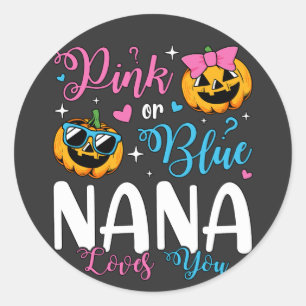 Pink oder Blue Nana Lieben Sie Pumpkin Baby Runder Aufkleber
