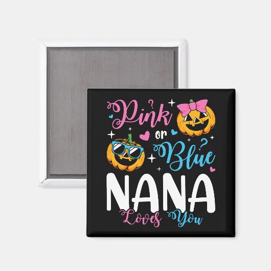 Pink oder Blue Nana Lieben Sie Pumpkin Baby Square Magnet (Vorderseite/Rückseite)