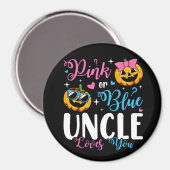 Pink oder Blue Onkel Lieben Sie Pumpkin Baby Circl Magnet (Vorderseite/Rückseite)