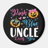 Pink oder Blue Onkel Lieben Sie Pumpkin Baby Circl Magnet (Vorne)
