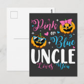 Pink oder Blue Onkel Lieben Sie Pumpkin Baby Postkarte (Vorne/Hinten)