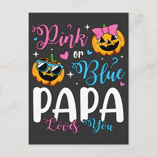 Pink oder Blue Papa Lieben Sie Pumpkin Baby Postkarte (Vorderseite)