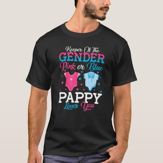 Pink oder Blue Pappy Keeper der Liebe "Gender Papp T-Shirt (Vorderseite)