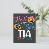 Pink oder Blue Tia Lieben Sie Pumpkin Baby Postkarte (Stehend Vorderseite)