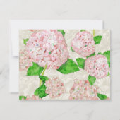 Pink Off White Lace Watercolor Hydrangea Floral Einladung (Rückseite)