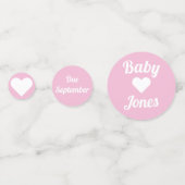 Pink Oh Baby individualisierbare Konfetti (Rückseiten)
