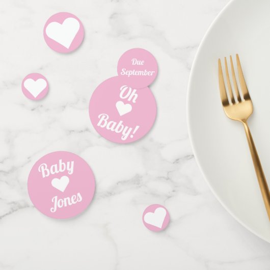 Pink Oh Baby individualisierbare Konfetti (Gruppe)