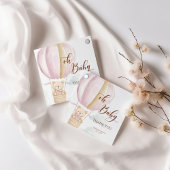 Pink Oh Baby Script Bear in Hot Air Ballon Dusche Geschenkanhänger