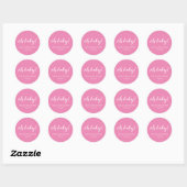 Pink Oh Baby Shower Classic Round Sticker (Blatt)