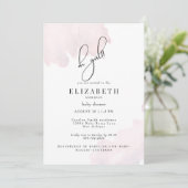 Pink Oh Girl Babydusche Einladung (Stehend Vorderseite)