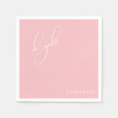 Pink Oh Girl Custom Baby Dusche Napkin Serviette (Vorderseite)