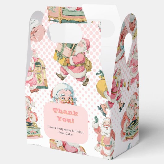 Pink Oh, was FUn-Retro Groovy Santa Claus Geburtst Geschenkschachtel (Geöffnet)