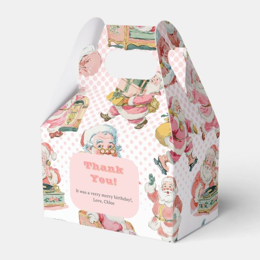 Pink Oh, was FUn-Retro Groovy Santa Claus Geburtst Geschenkschachtel (Vorderseite)