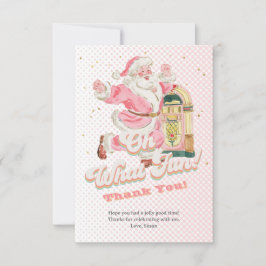 Pink Oh, was Spaß Retro Groovy Santa Claus Geburts Dankeskarte