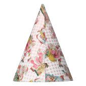 Pink Oh, was Spaß Retro Weihnachtsmann zum Geburts Partyhütchen (Rückseite)