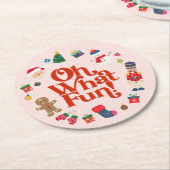 Pink Oh, was Spaß Weihnachten Party Untersetzer (Angewinkelt)