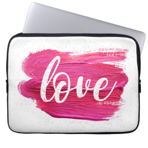Pink Oil Paint Liebe Zitat abstrakt minimal Laptopschutzhülle
