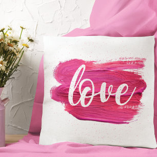 Pink Oil Paint Liebe Zitat Kissen