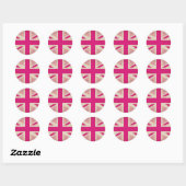 Pink Old Union Jack Stickers (Blatt)