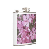 Pink Oleander Rose Laurel Schwarze Kontur Kunst Flachmann (Rechts)