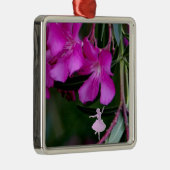 Pink Oleander Shadow Fairy Metal Ornament (Rechts)