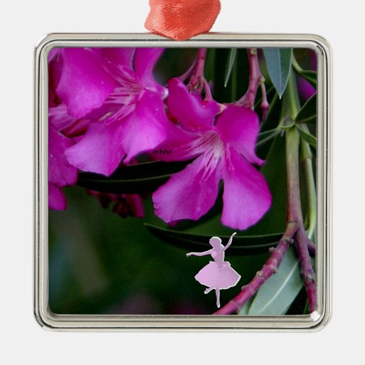 Pink Oleander Shadow Fairy Metal Ornament Aus Metall (Vorne)