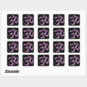 Pink Om Quadratischer Aufkleber (Blatt)