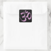 Pink Om Quadratischer Aufkleber (Tasche)