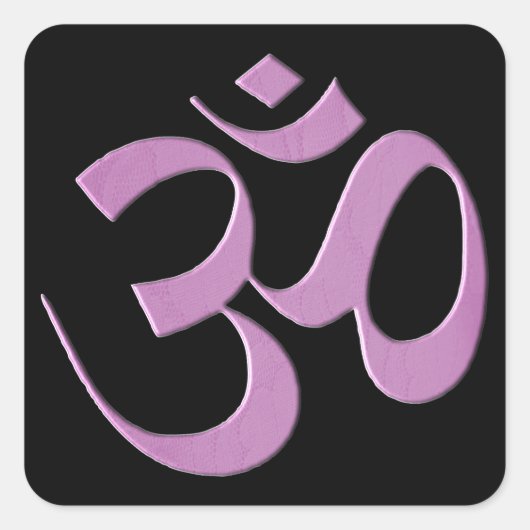 Pink Om Quadratischer Aufkleber (Vorderseite)