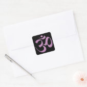 Pink Om Quadratischer Aufkleber (Umschlag)
