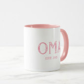 Pink Oma Jahr etabliert Tasse (VorderseiteRechts)