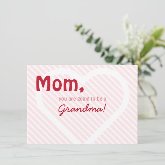 Pink Oma Valentine Ultrasound Schwangerschaft Ankündigung (Stehend Vorderseite)