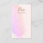 Pink Ombre Boho Feather Earring Display Visitenkarte (Vorderseite)