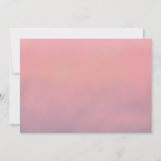 Pink Ombre Boho Save the Date Minimalistisch Dankeskarte (Rückseite)