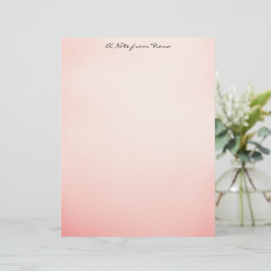 Pink Ombre Briefbogen (Stehend Vorderseite)