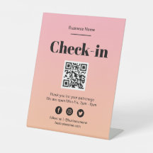 Pink Ombre Business Covid QR Code Karo-In-Zeichen